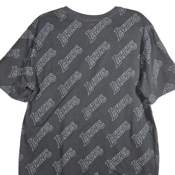 NBA Los Angeles Lakers T Shirt Mens Large Black All Over Print Logo Graphic Tee - Picture 7 of 10